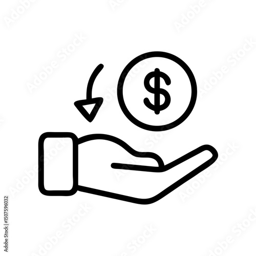 Hand holding dollar sign representing financial transaction concept  