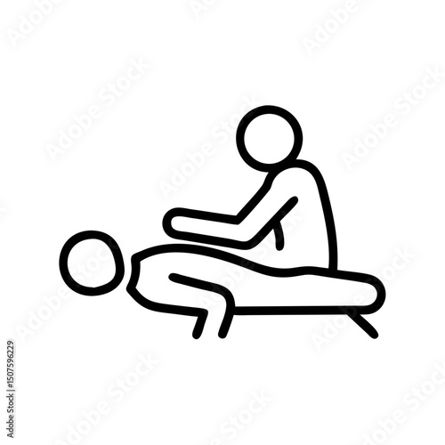 Massage therapy session with therapist and client in relaxation pose  