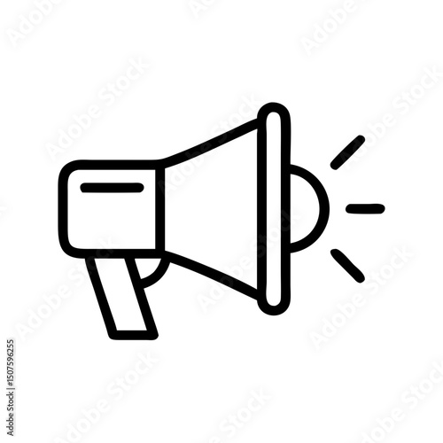 Megaphone icon with sound waves for advertising and promotion  