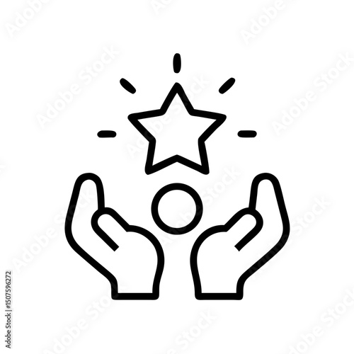 Hands holding star icon symbolizing brand values and recognition  