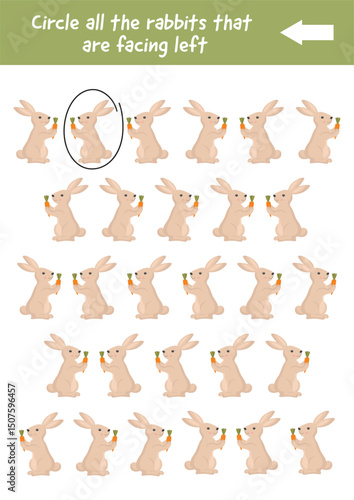 Learning left and right direction. Printable Worksheets, logical games for kids. Early educational logical games for children, preschool, kindergarten. Learning page, teacher resources.