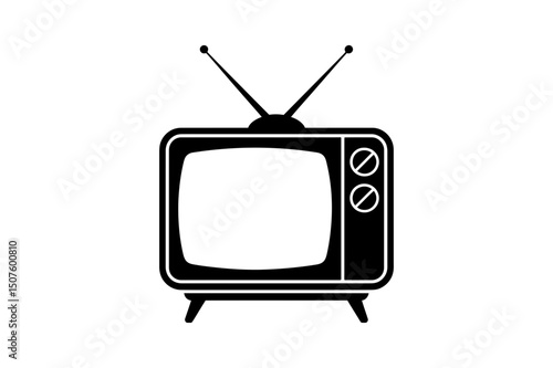 Retro television vintage tv antenna broadcast signal