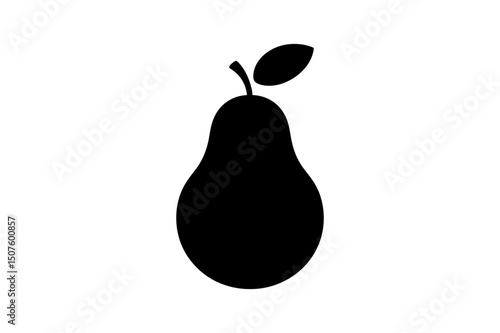 Pear fruit illustration healthy food black icon