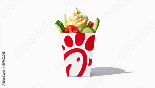 Chick fil a frosted lemonade with vegetables healthy fast food concept image