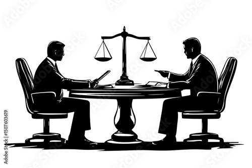 Attorney discussing final wishes, vector design