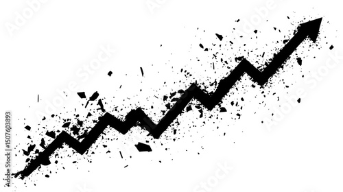 Break even point illustration, black vector graphic