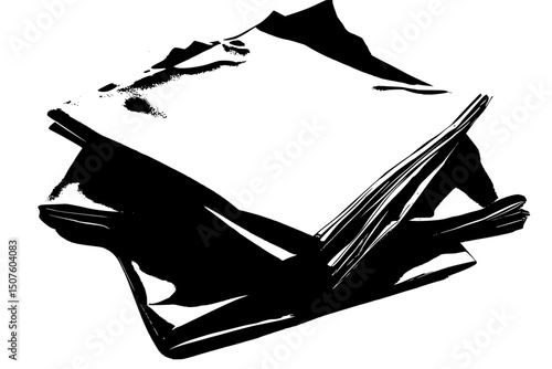 Carbon accounting paperwork pile, vector graphic