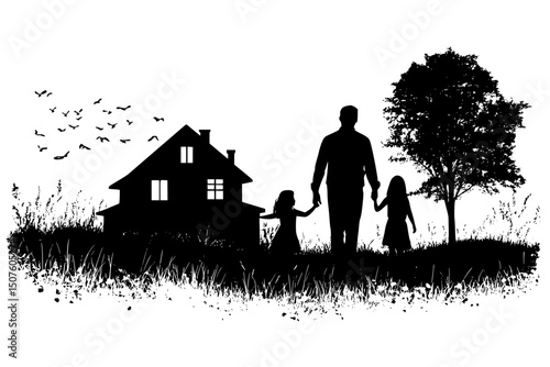 Family planning their dream home, vector design