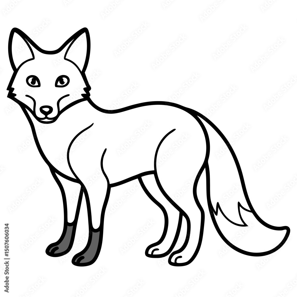 Simple Fox Vector Illustration on White Background Simple Fox Vector Illustration on White Background