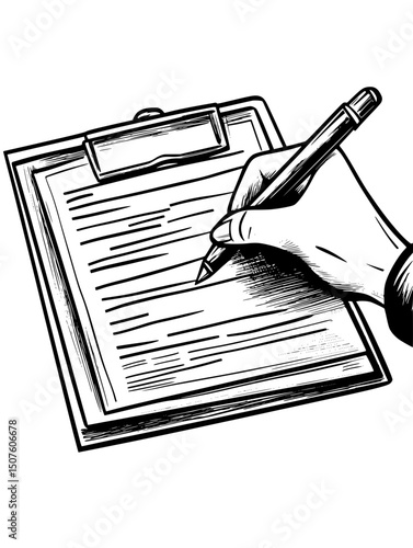 Mortgage refinancing paperwork being reviewed, vector design