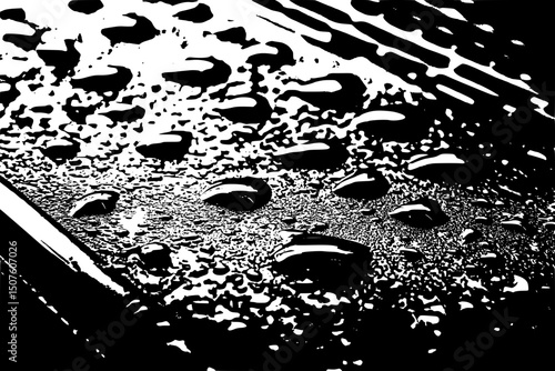 Permeable surfaces absorbing heavy rainfall, vector illustration art