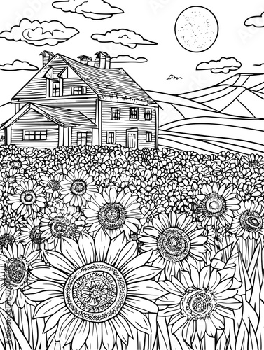 Sustainable farm supported by community investments, vector graphic