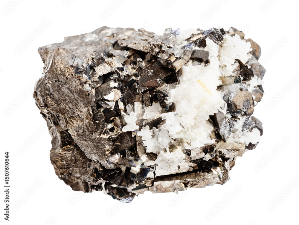 raw arsenopyrite mineral isolated on white raw arsenopyrite mineral isolated on white