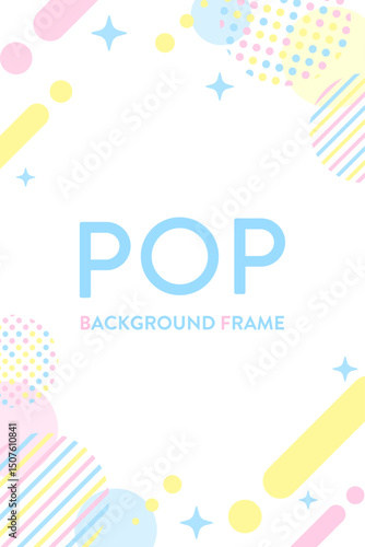ポップな背景素材（フレーム　メンフィス　バナー　タイトル　見出し　セール　春　夏 ）