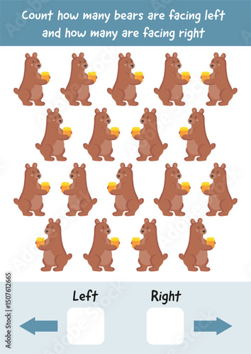 Learning left and right. Printable worksheets. Educational games, teacher resources. Learning page, educational logical games for preschool, kindergarten. Left Vs Right Concept For Preschoolers.