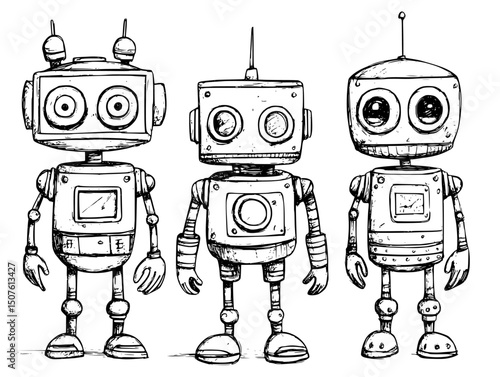 Bots generating personalized user experiences, vector design