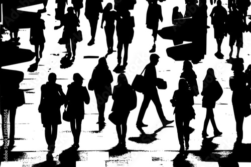 Cameras watching street pedestrians, vector illustration