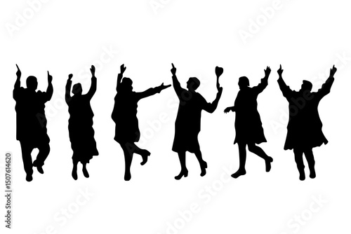 Early retirees enjoying freedom from work, vector graphic