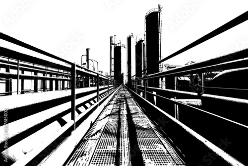 Factory farm ventilation systems, black vector graphic