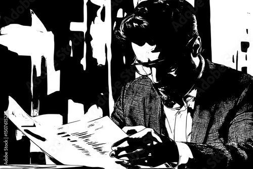 Financial advisor reviewing investment portfolio, vector illustration