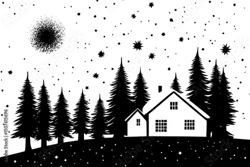 Home with passive cooling design, vector illustration art