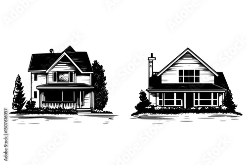 Landlord responsibilities versus homeowner maintenance, vector graphic