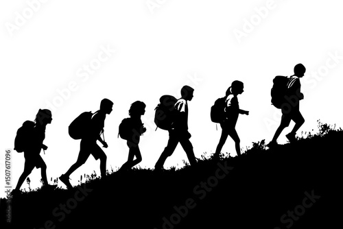 Personalized curriculum adapting to progress, vector graphic