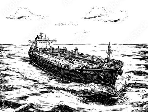 Tankers shipping despite climate pledges, vector graphic