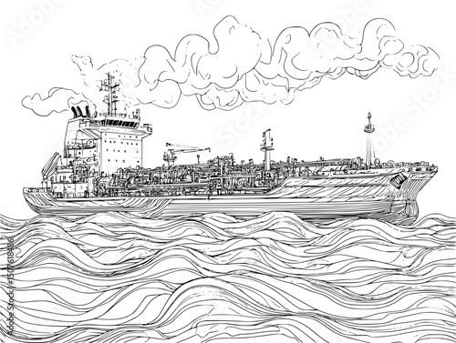 Tankers rerouting through alternative waters, vector illustration
