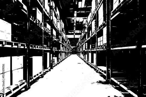 Warehouses filled with stranded goods, vector design