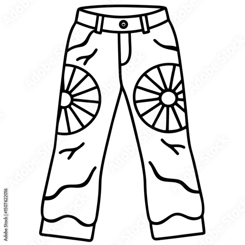 Tie-Dye Pants with Peace Icons 