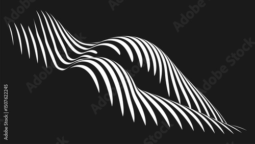 Minimal black and white artwork of woman’s naked sexy butt with elegant graceful curved flowing lines to highlight feminine beauty and sensuality. Modern line art of female figure. Vector illustration