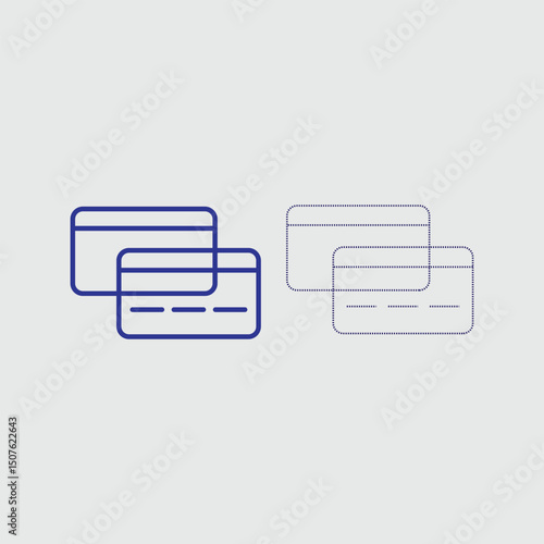 credit card , debit card line icon vector on gray background