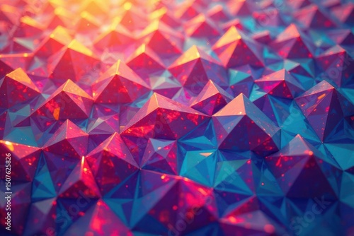 Repeating triangles forming a colorful mosaic , wallpaper, design