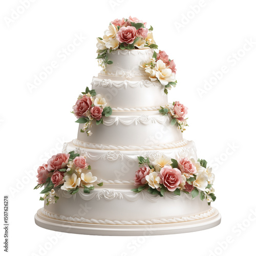 Wedding Cake Isolated on a White Background