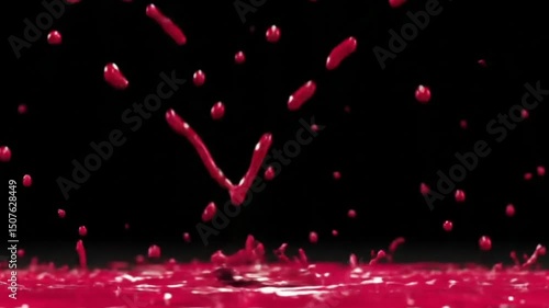 Wallpaper Mural Red paint splash on black background.  Generative AI Torontodigital.ca