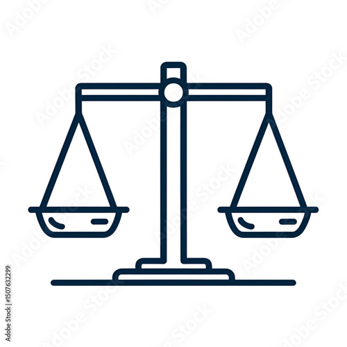 Balance Scale Line Icon Vector for Law, Justice, and Equality Concepts