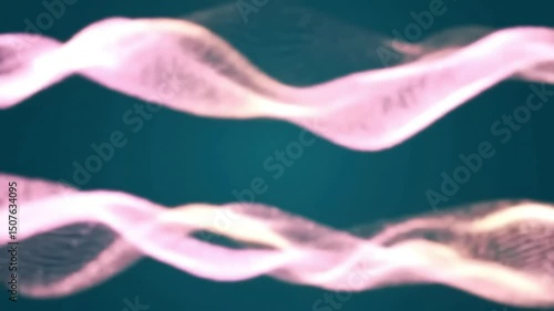 Abstract Pink and Teal Wave Pattern Digital Art Background