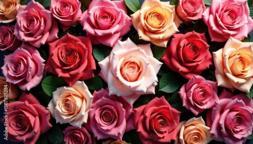 Bold blooming roses arranged in square tessellation , pattern, stylish