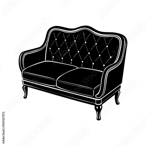 create a sofa vector art silhouette