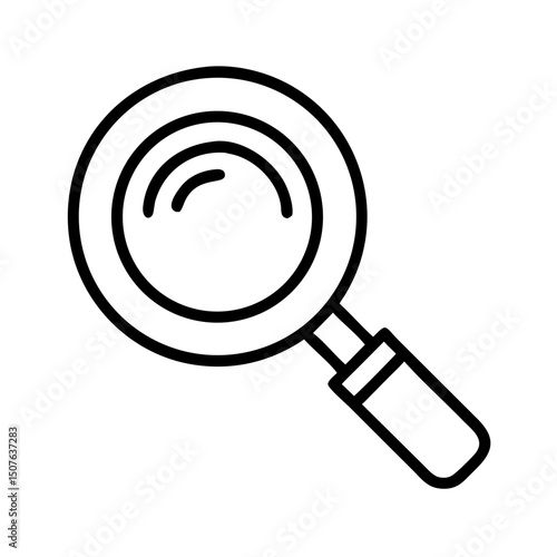 Magnifying glass illustration in simple line art style  