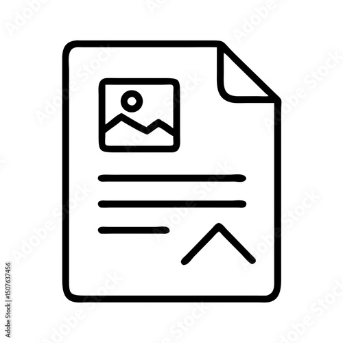 Document with image placeholder and text layout design  