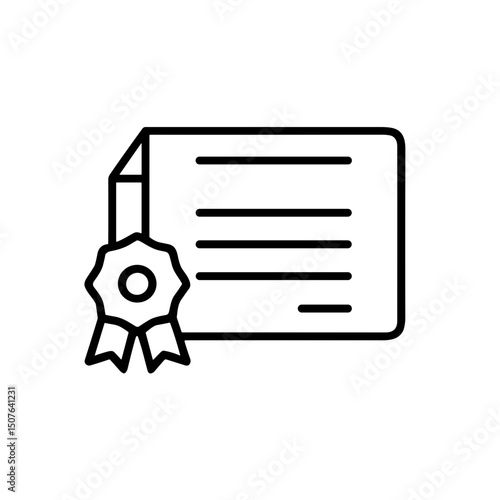 Certificate of extracurricular activities with ribbon in minimal style  