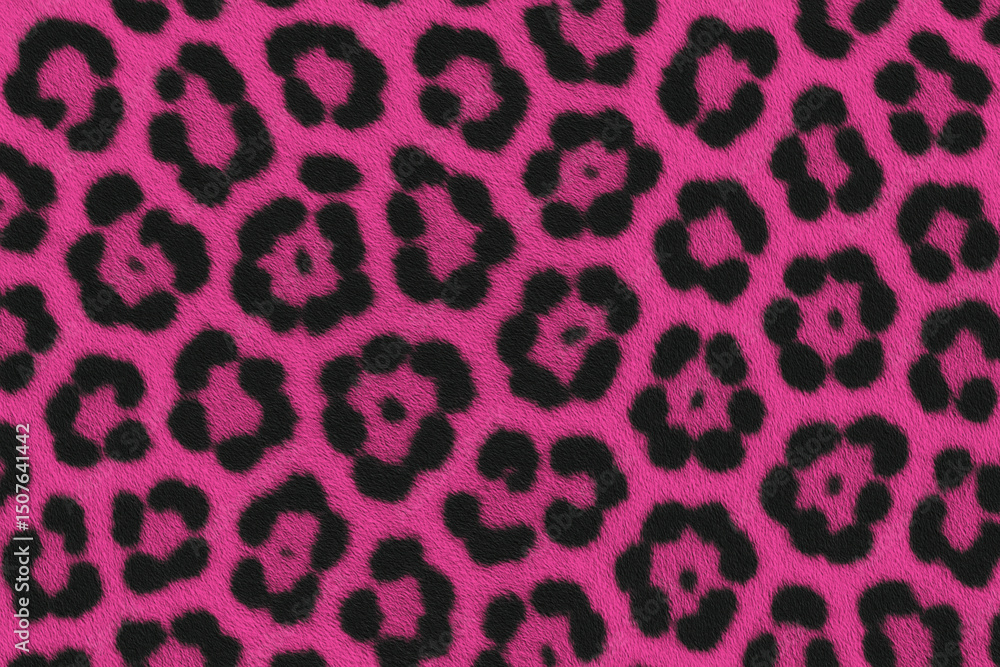 Obraz premium Fuchsia Leopard Print Pattern. Animal Print. Fur texture.