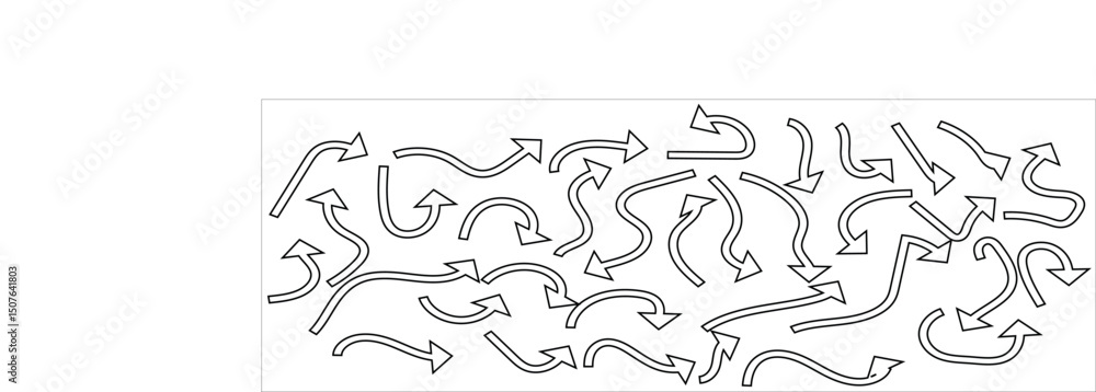 Fototapeta premium Hand drawn arrow set. Thin arrows set for business plan. vector illustration