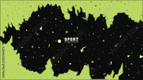 Sport Background with Abstract Grunge Shapes and Confetti for Game Poster or Event Promotion photo