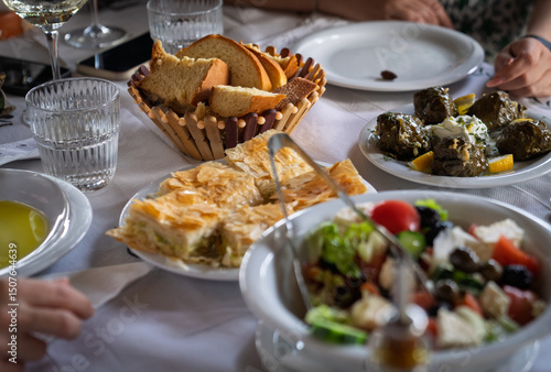 Traditional Albanian food served in Berat restaurant