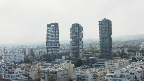 Modern skyscrapers towering over the cityscape of Limassol, Cyprus, creating a stunning urban landscape