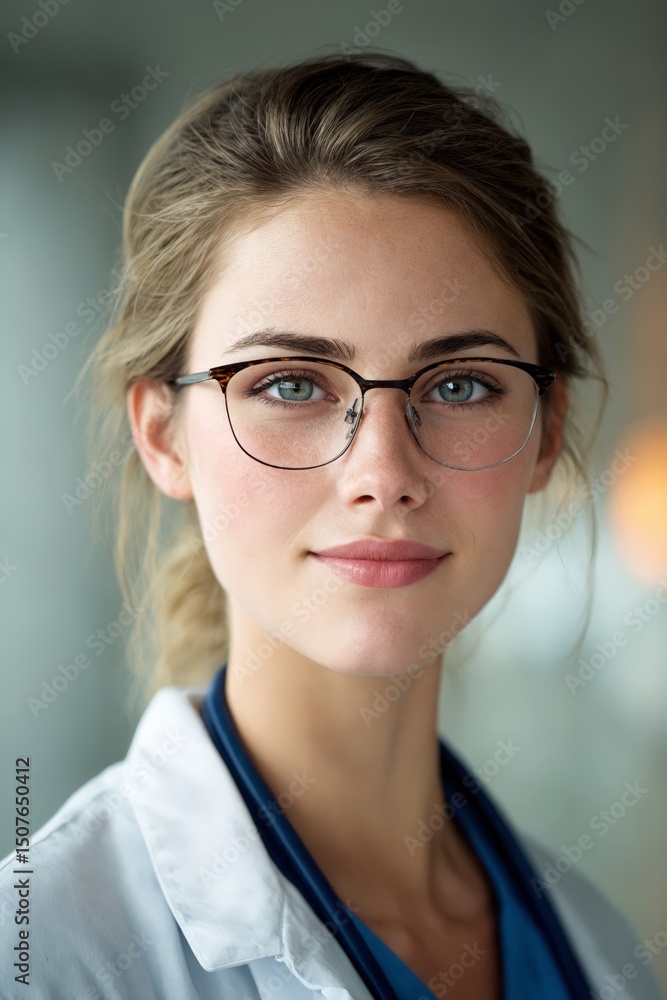 Retrato de una joven médica con una expresión serena y profesional. Retrato de una joven médica con una expresión serena y profesional.