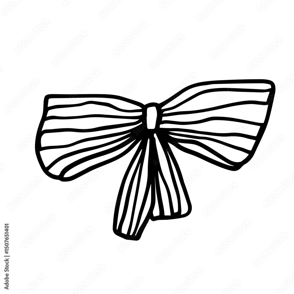 Fototapeta premium Sketch, doodle of a decorative bow. Vector graphics.